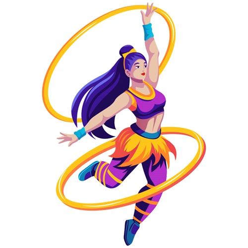 Carnival Circus Theme Hoop Performer Transparent Sticker